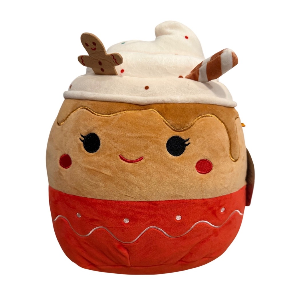 Squishmallows 12 Inch Ginger the Gingerbread Latte Rare 2023 Holiday Plush Toy